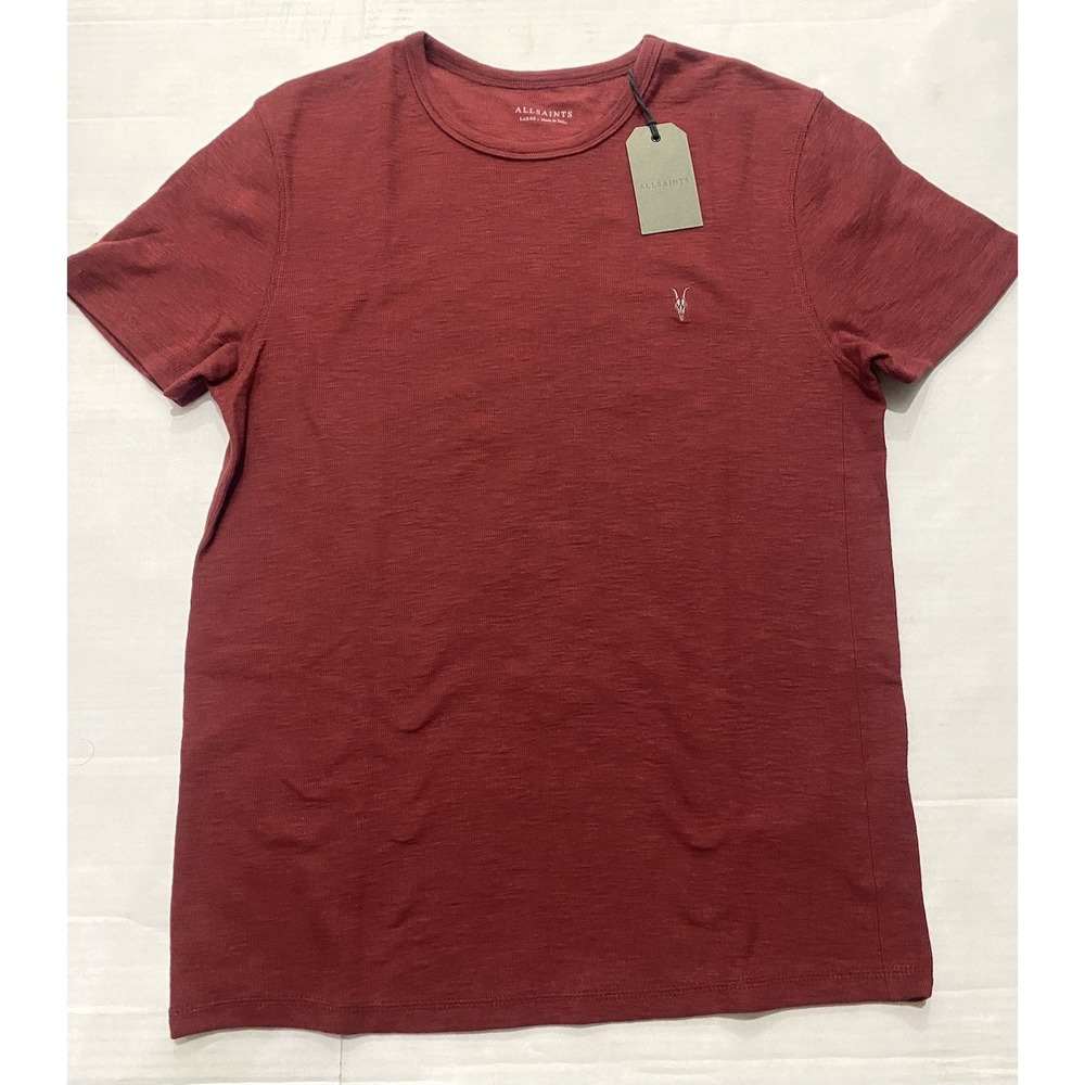 ALLSAINTS Logo T Shirt LARGE Red Crew Neck Short Sleeve. Men's Large. NWT